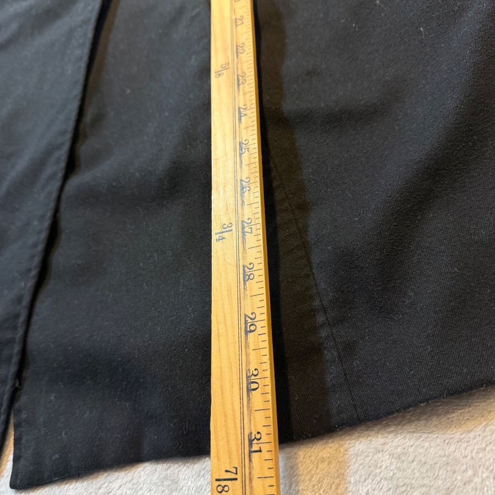 Black Double Breasted Swing Jacket Funnel Neck 3/4 Sleeve Peacoat Size 14 - Picture 3 of 7